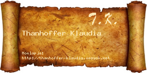 Thanhoffer Klaudia névjegykártya