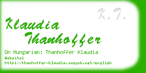 klaudia thanhoffer business card
